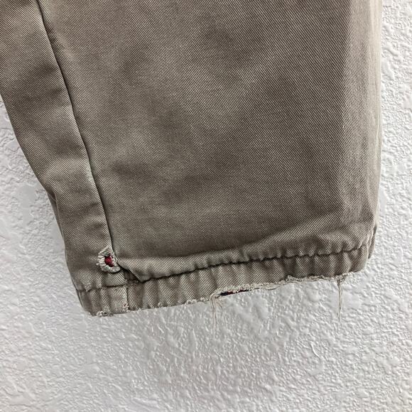 Cabela's Khaki Tan Red Plaid Flannel Lined Pocket Zip Hunting Outdoor Pants READ - Picture 9 of 14